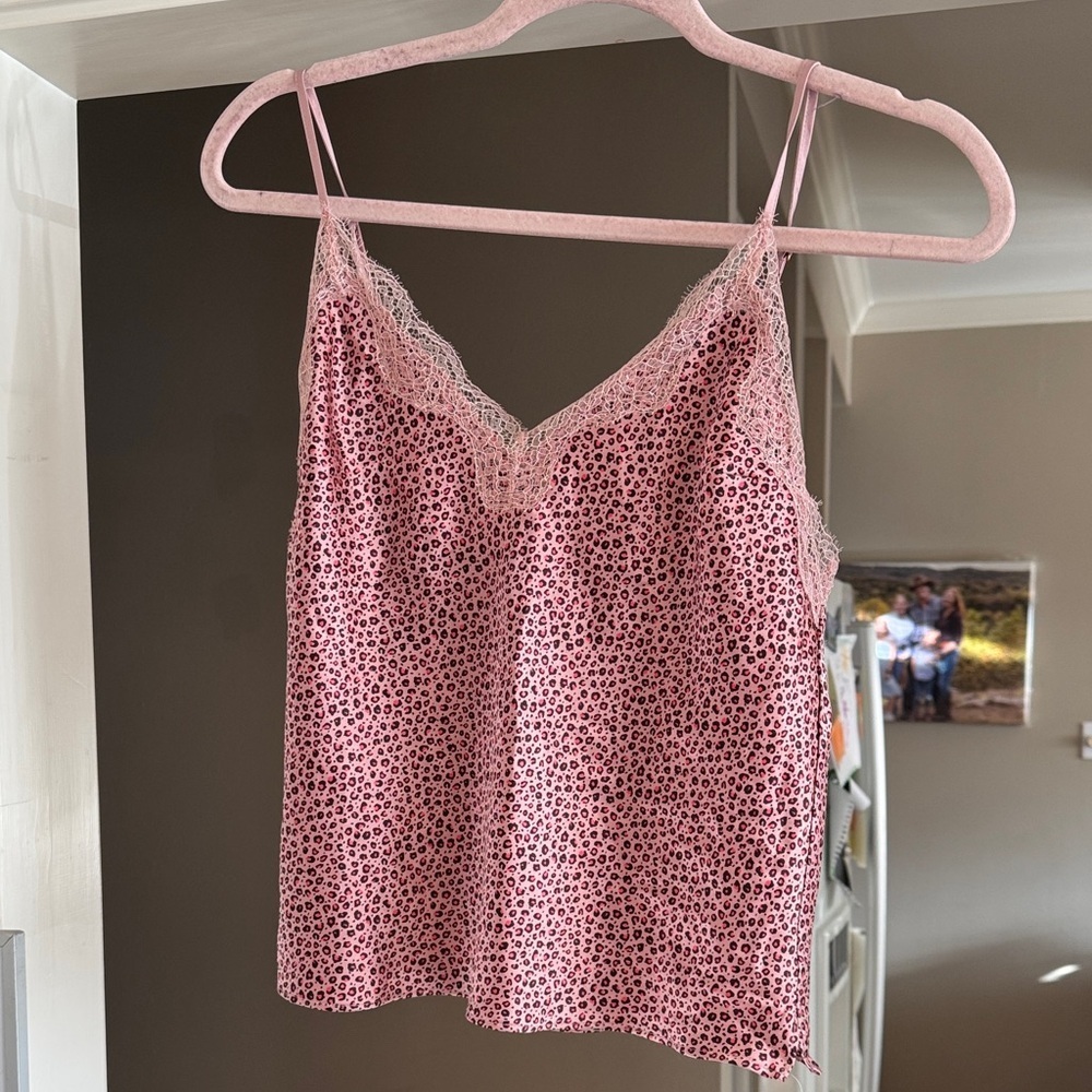 Victoria's Secret Mauve/Brown/Pink Leopard Lace Satin Cami